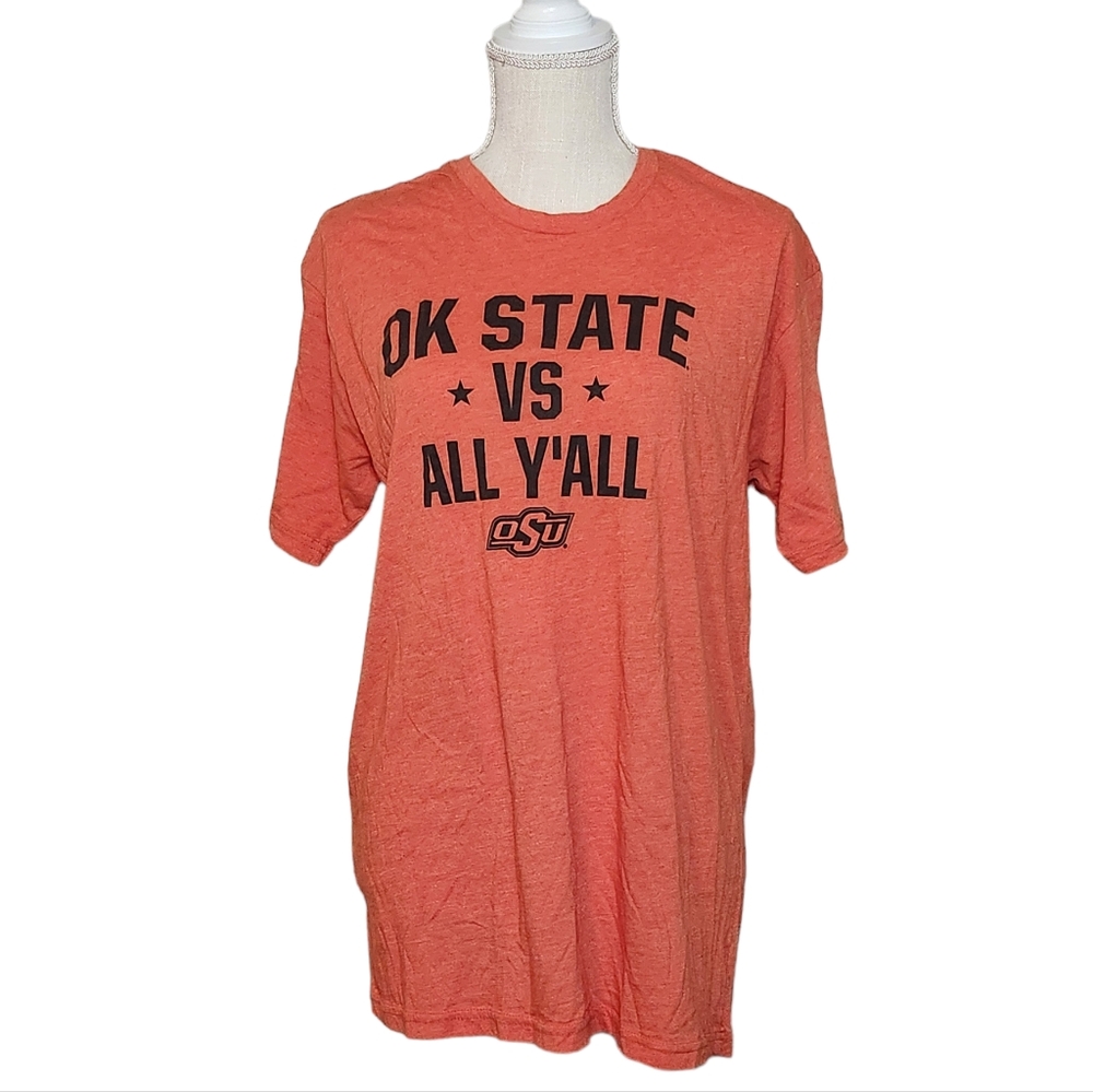 ✨️ OK State Yall OSU Cowboys Women Large Orange Short Sleeve Shirt